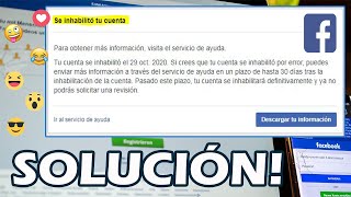 Mi cuenta de FACEBOOK esta INHABILITADA SOLUCIÓN 2024 [upl. by Kerianne64]