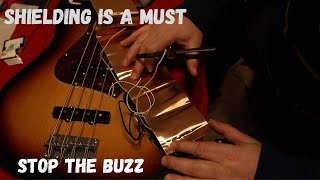 Shielding a Bass Control Cavity with Dimarzio Copper Tape [upl. by Kenton]