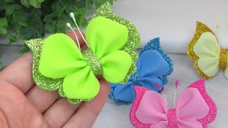 An easy way to make a butterfly from glitter foamiran Craft [upl. by Llegna778]