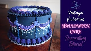 Vintage Victorian HALLOWEEN CAKE  Decorating Tutorial [upl. by Lotsirk]