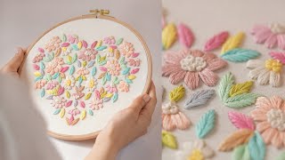 Heart designsimple embroidery patternbeginner friendly [upl. by Nuawed380]