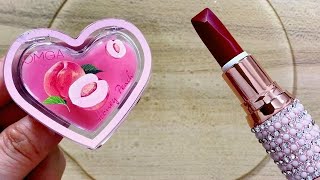 Makeup slimeSatisfying slime coloring with lipstickampHighlighter compilation Lipstick slime ASMR [upl. by Ainit]