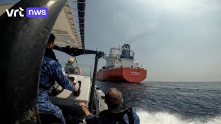 Mee op patrouille Belgisch marineschip Louise Marie beveiligt vrachtschepen tegen Houthi’s [upl. by Anyela]