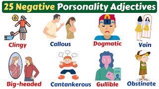 25 Advanced Adjectives To Describe Negative Personality  Adjective Words  English Vocabulary [upl. by Ujawernalo]