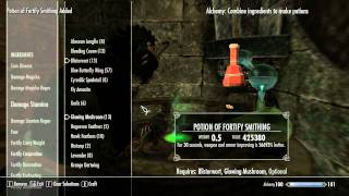 TESV Skyrim  Alchemy exploit that allows you to make overpowered items [upl. by Valleau]