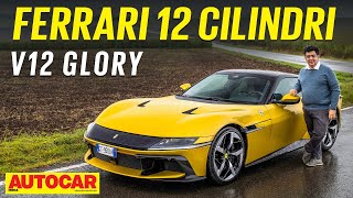 Ferrari 12 Cilindri review  The screaming 9500rpm V12 GT  Autocar India [upl. by Eradis686]