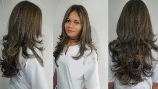 COMO HACER CORTE EN CAPAS PARA LUCIR EN CABELLO LARGO  LEONARDO RAMIREZ [upl. by Treble]