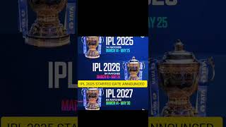 Ipl 20252627 started date confirmed shots ipl trending viralvideo ytshort youtube cricket [upl. by Elockcin]