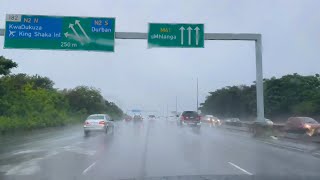 Rainy drive on M4 freeway past Gateway in Umhlanga [upl. by Bouley593]