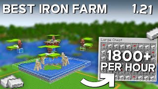 Minecraft BEST Iron Farm 121  Iron Farm Tutorial  1800 Perh [upl. by Janka]