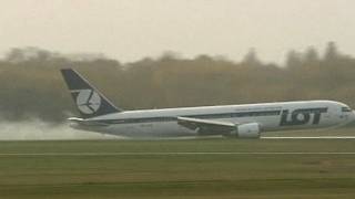 INCREDIBLE ESCAPE Boeing 767 plane crash lands in Warsaw [upl. by Iruam]