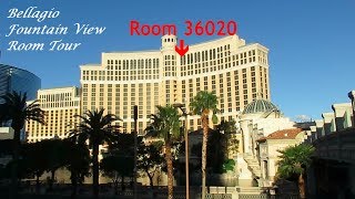 Bellagio Hotel amp Casino Room Tour Las Vegas Fountain View 2 Queens Top Floor Room 36020 [upl. by Lloyd]