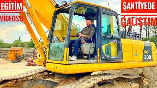 ŞANTİYEDE İŞ GÜNÜ  İŞ MAKİNESİ KULLANDIM  EĞİTİM VİDEOSU KOMATSU PC300 EKSKAVATÖR  İZLEYEN SÜRER [upl. by Morice]