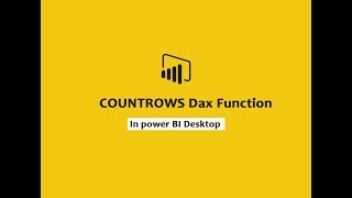 COUNTROWS function DAX  DAX function COUNTROWS  DAX Online Training [upl. by Marcella]