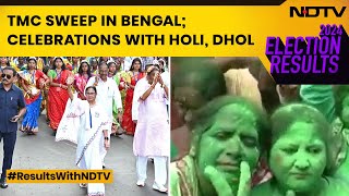 West Bengal Election Results  Holi Outside Mamata Banerjee’s Residence In Kolkata [upl. by Irodim839]