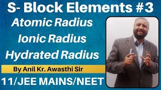 The sBlock Elements 03 Atomic Radius  Ionic Radius in aqueousNon aqueous Medium JEE MAINS NEET [upl. by Iden]