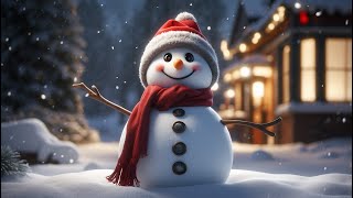 New Years art screensaver for your TV Cute snowman Christmas mood [upl. by Newob]