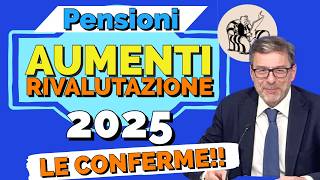 PENSIONI 👉 AUMENTI GENNAIO 📈 CONFERMA per MINIME e SOPRA 4 VOLTE ❗️RIVALUTAZIONE 2025 ✅ [upl. by Cirenoj]