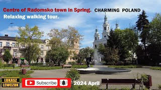 Centre of Radomsko town in Poland Sunny Spring Walking Tour Radomsko wiosną 2024 April [upl. by Wixted]