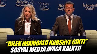 Ekrem İmamoğlunun Eşi Dilek İmamoğlu Kürsüye Çıktı Sosyal Medya Ayağa Kalktı [upl. by Anoed]