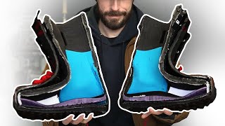 What’s Inside Snowboard Boots  CUT IN HALF [upl. by Millda]