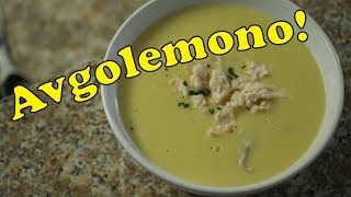 Avgolemono Creamy Soup with Chicken Rice Eggs and Lemon [upl. by Tterb727]