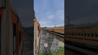 TRAIN CROSSING OVER BRIDGE indiantrainsimulator trainjourney railworks [upl. by Nerrej]