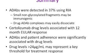 AntiDrug Antibodies Random Drug Levels with Efficacy in Certolizumab Pegol [upl. by Nylaj]