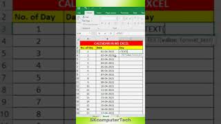 How To Create Calendar In MS Excel Main Calendar Kase Banaye  excel shortsfeed viralshort [upl. by Davina165]