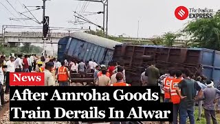 Train Accident Today Second Goods Train Derailment Three Coaches Off Track in Alwar [upl. by Ahseirej]