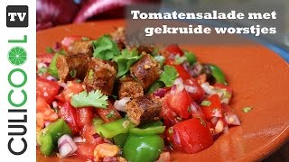 Tomatensalade met gekruide worstjes [upl. by Udela]