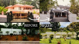 Transforming house entirely 🏡 Landscaping and Painting  Pink🩷 ➡️ Ashberry 🫐 colour [upl. by Fahy]