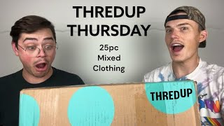 ThredUp Thursday 25 Piece Mixed Clothing Mystery Rescue Box Was it Worth It [upl. by Silvano]