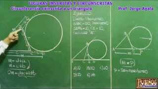 CIRCUNFERENCIA EXINSCRITA A UNA TRIANGULO DEMOSTRACION [upl. by Yllim]