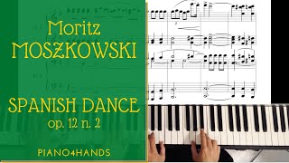 M Moszkowski  Spanish Dance op 12 n 2 for Piano four hands score [upl. by Namdor]