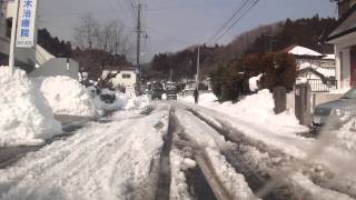 国道２９４号線 大雪が降った２日後 福島県 白河市内 2014年 2月17日 [upl. by Sawyer]