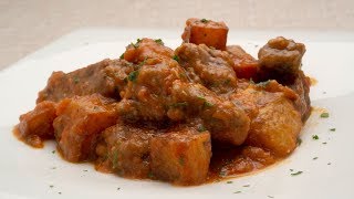 Receta Carne con tomate y patatas de Karlos Arguiñano [upl. by Graubert]