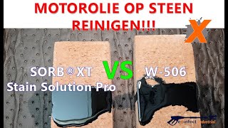 Zwarte Motorolie op steen reinigen Geen vlekken SORB®XT SSP vs Exinpro 506 Snelreiniger [upl. by Debbi]