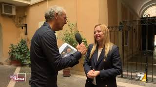 Non perdete lintervista a Giorgia Meloni di Massimo Giletti a “Non è l’Arena” Collegatevi [upl. by Kyne]