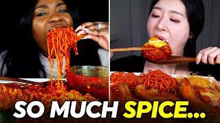 Mukbangers EAT EXTREME SPICY FOODS [upl. by Atteloj]