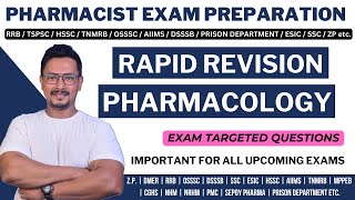 PHARMACOLOGY  PHARMACIST EXAM PREPARATION  TSPSC  MHSBR  RRB  AIIMS  TNMRB  PRISON DEPARTMENT [upl. by Atiuqram]