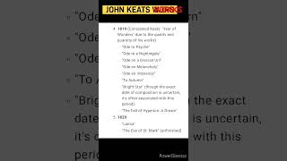 John Keats works in chronological order uppgtenglish english englishliterature pgt [upl. by Engle]