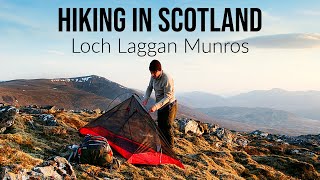 Bike Hike and Summit Camp  Laggan Munros  Scotland  no talking ASMR hiking [upl. by Jori]