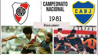 RiverPlate vs BocaJuniors Nacional1981  Resumido Maradona Kempes Passarella Bover [upl. by Letti]