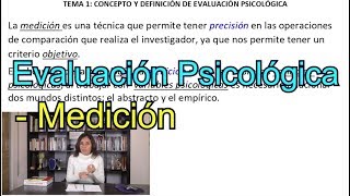 Medición  UNED Evaluación Psicológica Tema 1 Psicología [upl. by Adok]