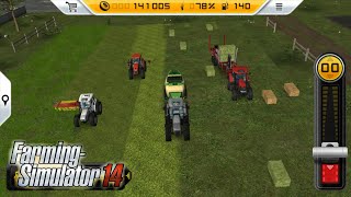 Fs14 farming simulator 14  4 traktörle çim biçmek  Lawn mowing with 4 tractors [upl. by Adamina]