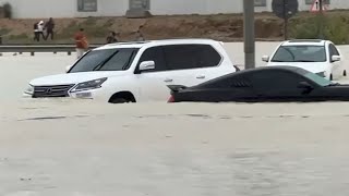 Floods in Dubai  Raw video [upl. by Friedland]