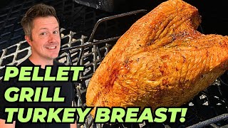 Garlic Butter TURKEY BREAST Smoked on a PELLET GRILL  Crispy Skin [upl. by Kinny893]