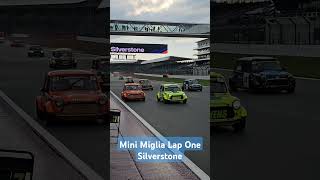 Mini Miglia Silverstone Lap One Action amp Damage [upl. by Sower]