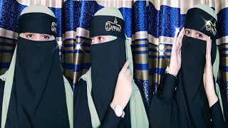 Hijab with niqab 1 part Arabian niqab tutorial Simple and Easy hijabniqab styleEmbroidery niqab [upl. by Aitnom597]